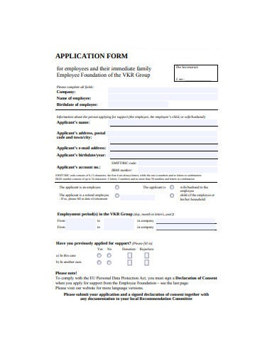 10 Employee Application Form Templates In Word Pages PDF Free 