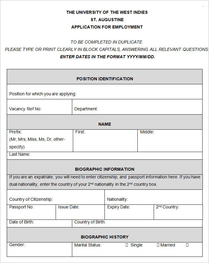 10 HR Application Forms HR Templates Free Premium Templates 