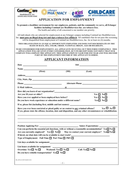 115 General Application For Employment Form Page 7 Free To Edit