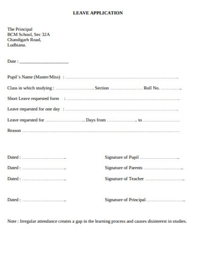 15 Leave Application Email Examples Samples In PDF DOC Examples