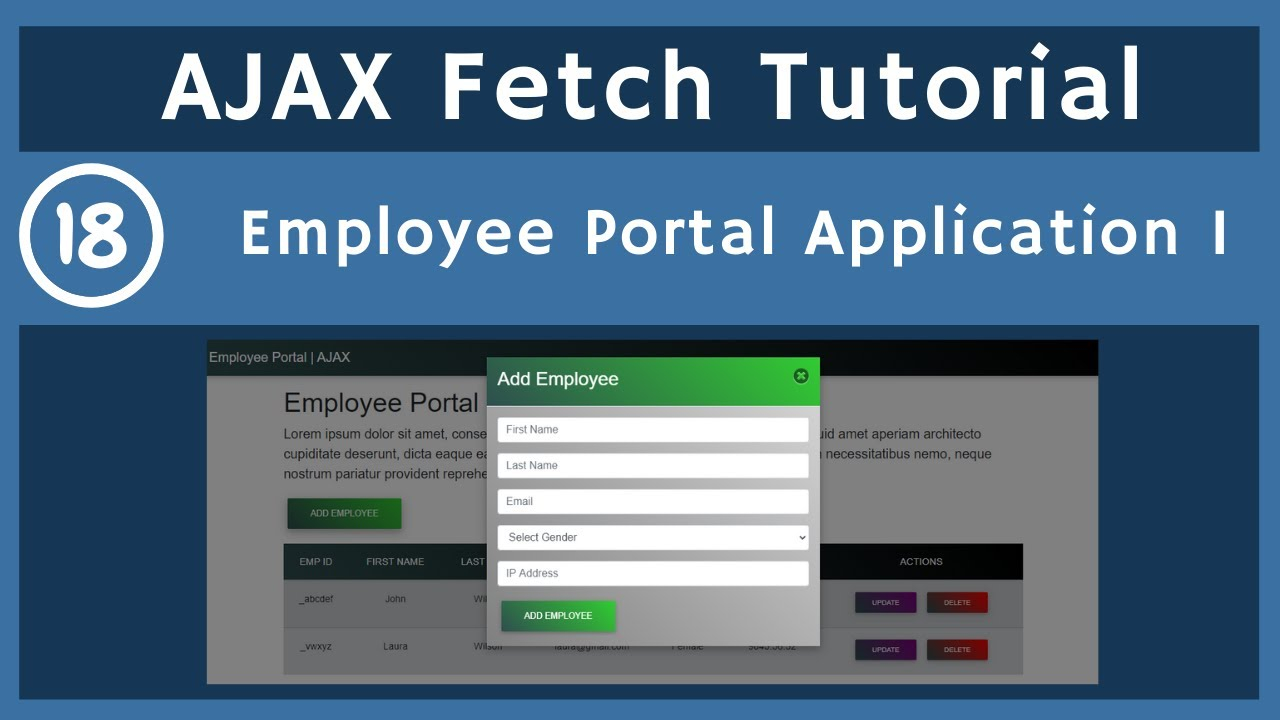 18 Employee Portal Application 1 With Fetch API AJAX Tutorial 