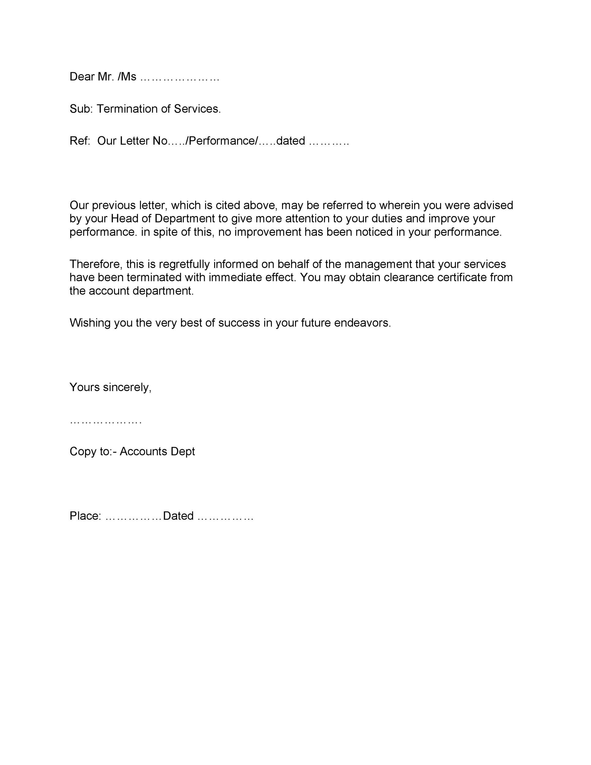 35 Perfect Termination Letter Samples Lease Employee Contract