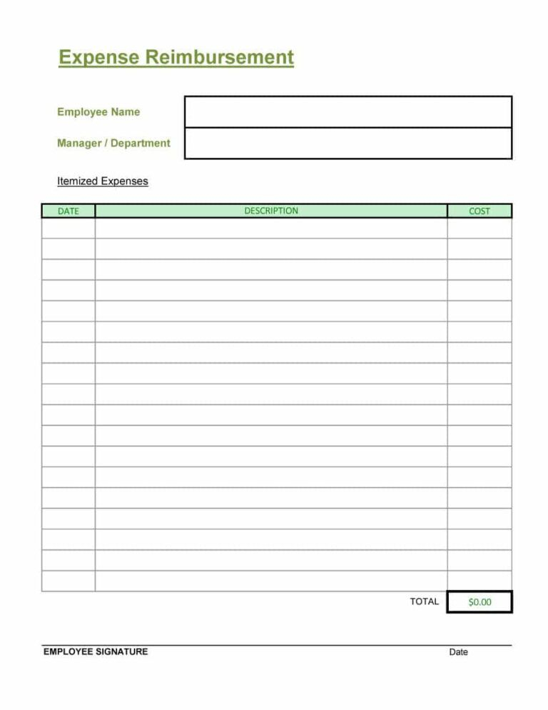 47 Reimbursement Form Templates Mileage Expense Vsp Intended For 