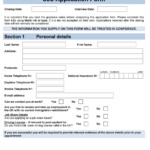 50 Free Employment Job Application Form Templates Printable