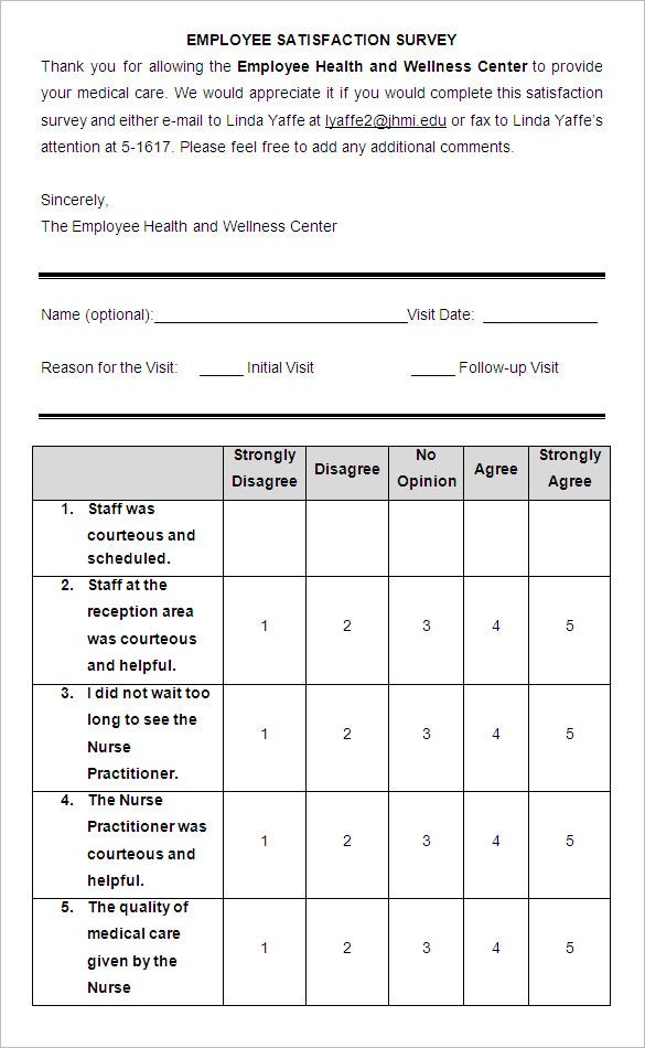 9 Employee Satisfaction Survey Templates Samples DOC PDF