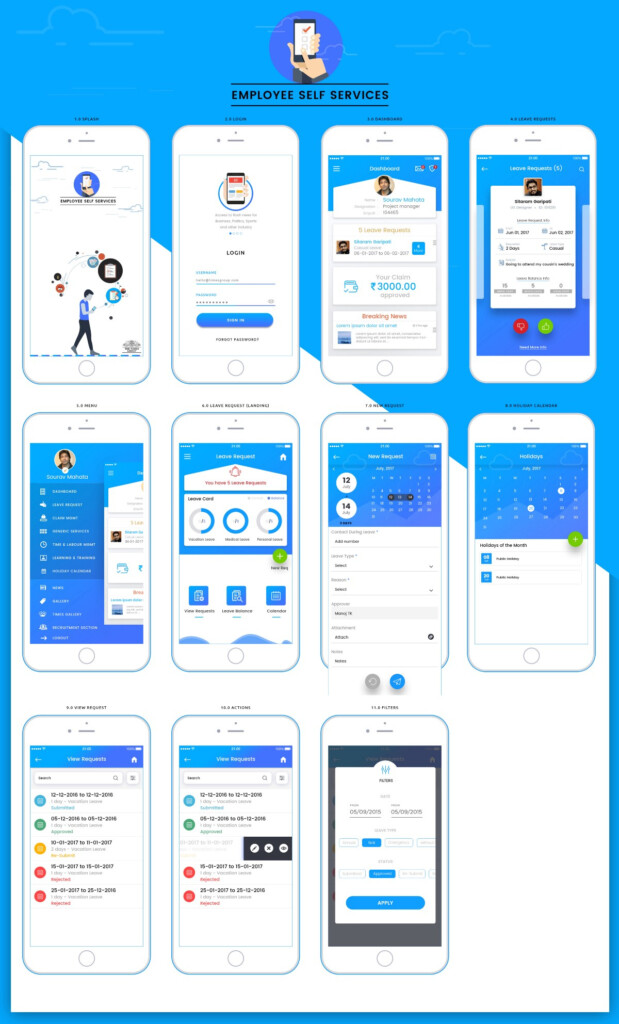 Case Study Of Employee Self Services Mobile App By Kiran Kumar UX 