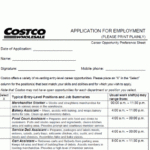 Costco Application PDF Print Out