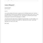 Employee Leave Request Letter Templates Word Excel Templates