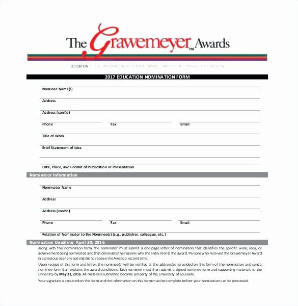 Employee Recognition Form Template Inspirational Employee Recognition