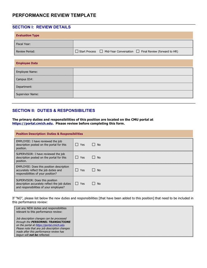 Employee Review Form Download Free Documents For PDF Word And Excel