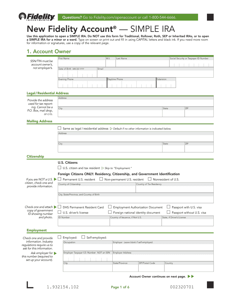 Fidelity Simple Ira Salary Reduction Agreement Fill Out And Sign 