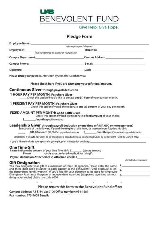 Fillable Benevolent Fund Form Printable Pdf Download