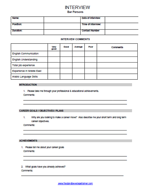 Food And Beverage Forms Food And Beverage Trainer