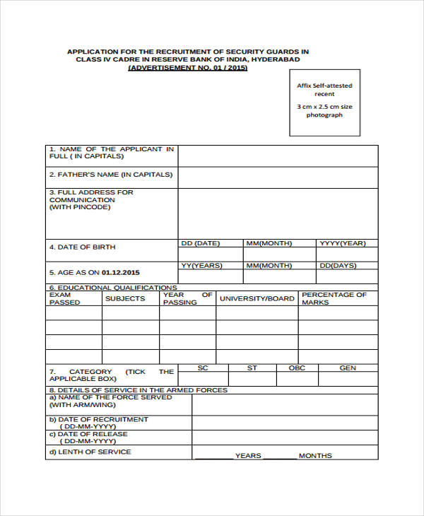 FREE 11 Security Application Forms In PDF MS Word