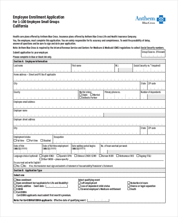 FREE 13 Sample Employee Application Forms In PDF Excel MS Word