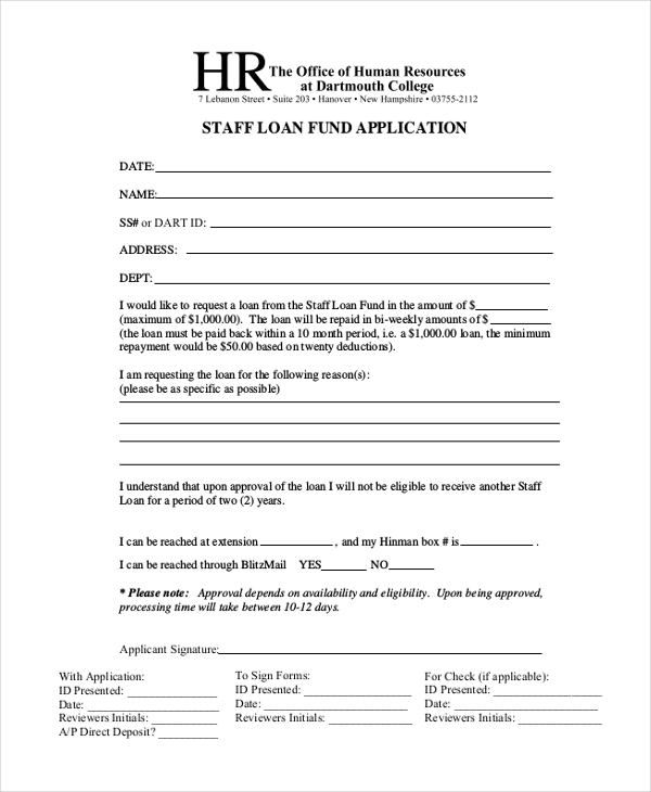 FREE 13 Sample Loan Application Forms In PDF MS Word Excel