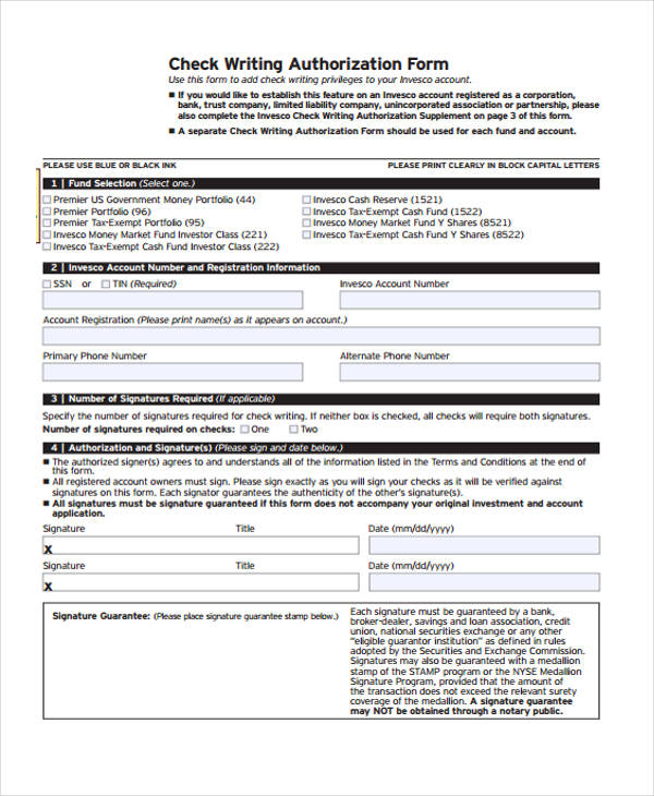 FREE 14 Sample Check Authorization Forms In PDF MS Word