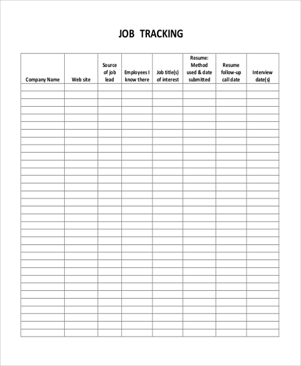 FREE 20 Sample Tracking Forms In PDF MS Word MS Excel