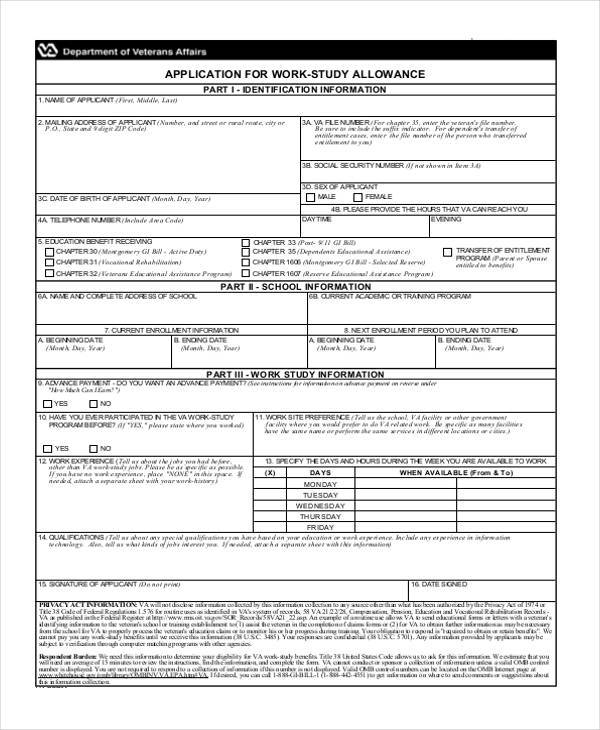 FREE 7 Sample Work Application Forms In PDF MS Word