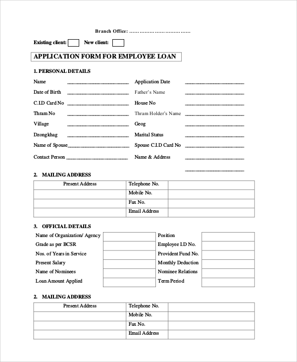 FREE 8 Sample Employee Application Templates In PDF MS Word