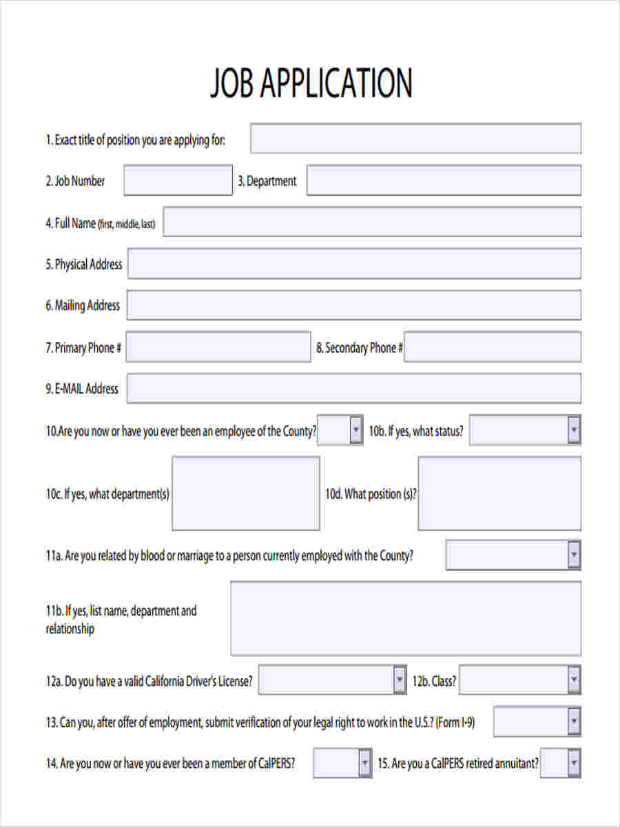 FREE 8 Sample Job Questionnaire Forms In MS Word PDF