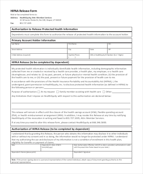 FREE 9 Sample Hipaa Forms In PDF MS Word