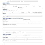 Generic Fillable Employment Application Templates At