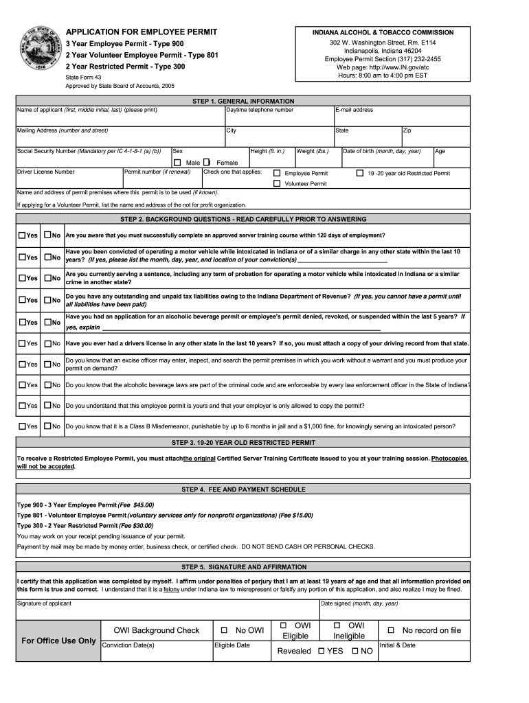 Indiana Alcohol Permits Fill Online Printable Fillable Blank