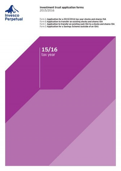 Investment Trust Application Forms Invesco Perpetual