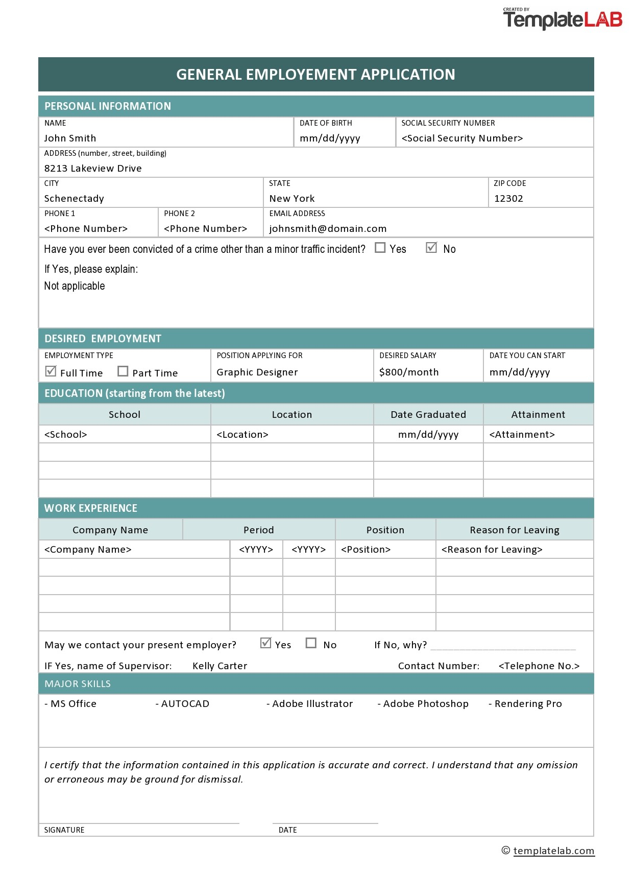 Job Application Form Template Malaysia 50 Free Employment Job 