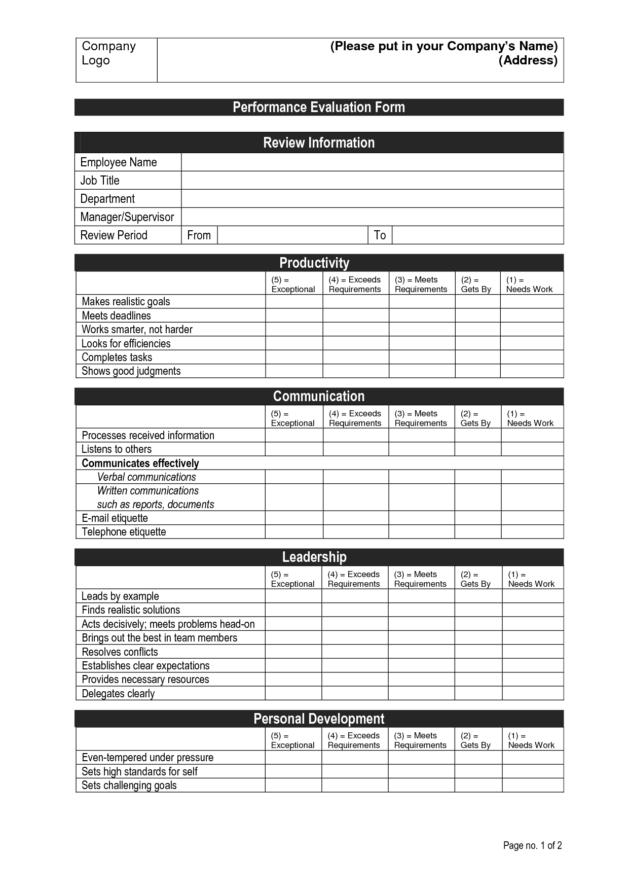 Job Performance Evaluation Images Frompo 1 Employee Performance