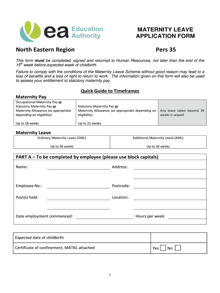 Maternity Leave Form For Government Employees Fill Online Printable