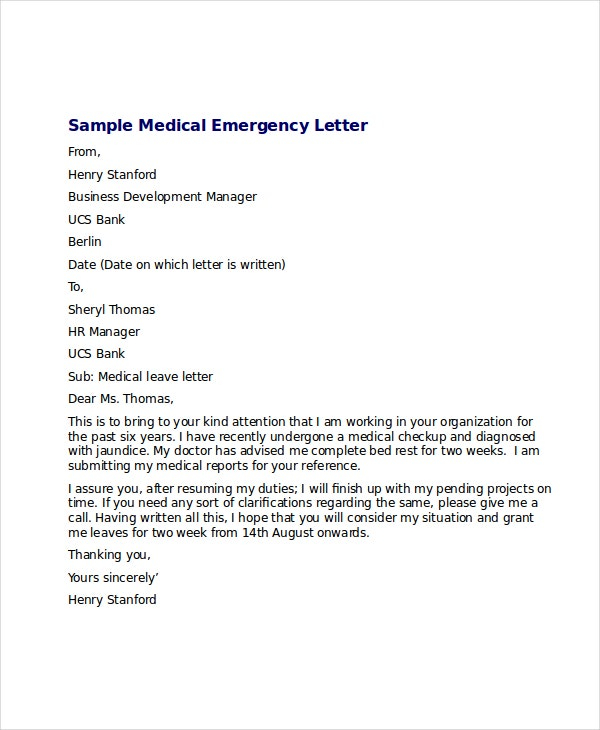 Medical Leave Letter 13 Free Word Excel PDF Documents Download 