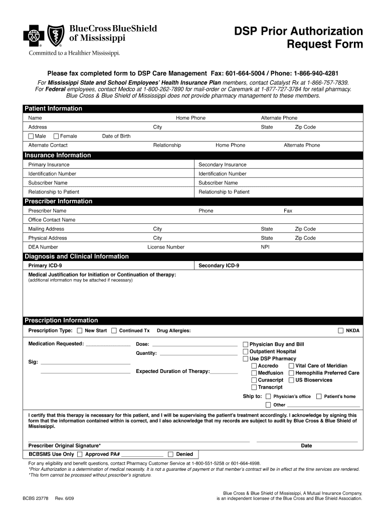 Mississippi Dsp Bluecross Blueshield Fill Online Printable Fillable