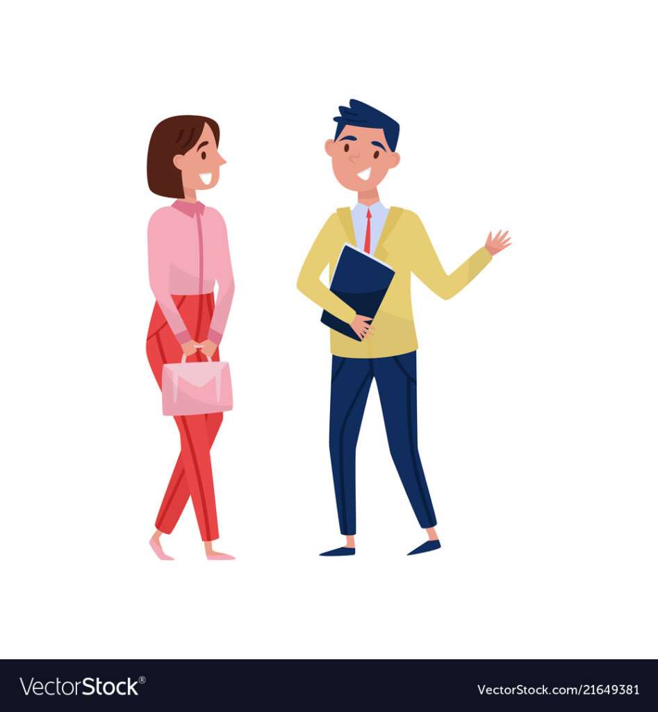 New Female Employee Applicant And Hr Manager Vector Image