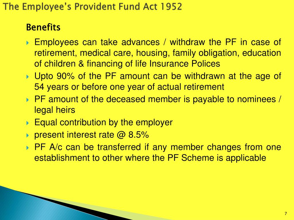 PPT The Employee s Profident Fund Act 1952 PowerPoint Presentation