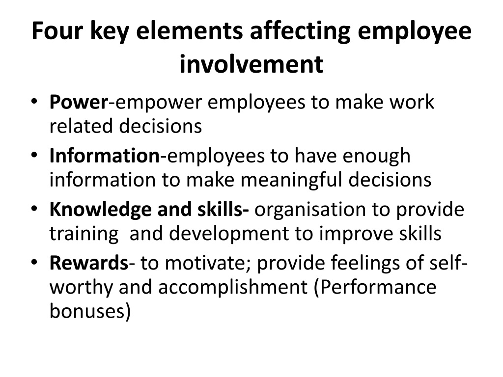 PPT UNIT 4 WORKER EMPLOYEE INVOLVEMENT AND PARTICIPATION PowerPoint 