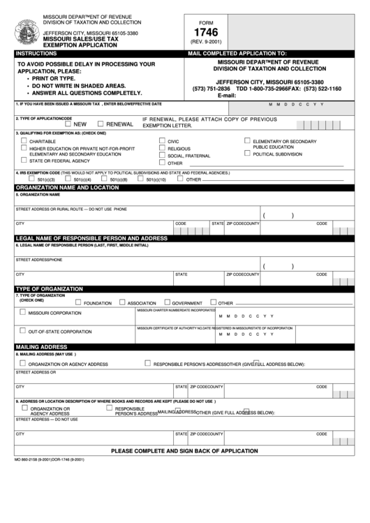 Sales Tax Exempt Form Missouri ExemptForm