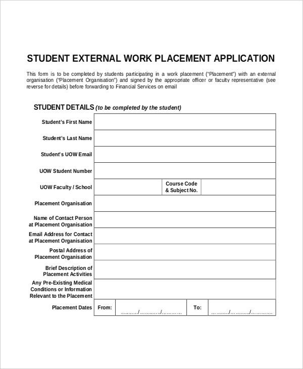 Work Application Templates 8 Free Word PDF Format Download Free 