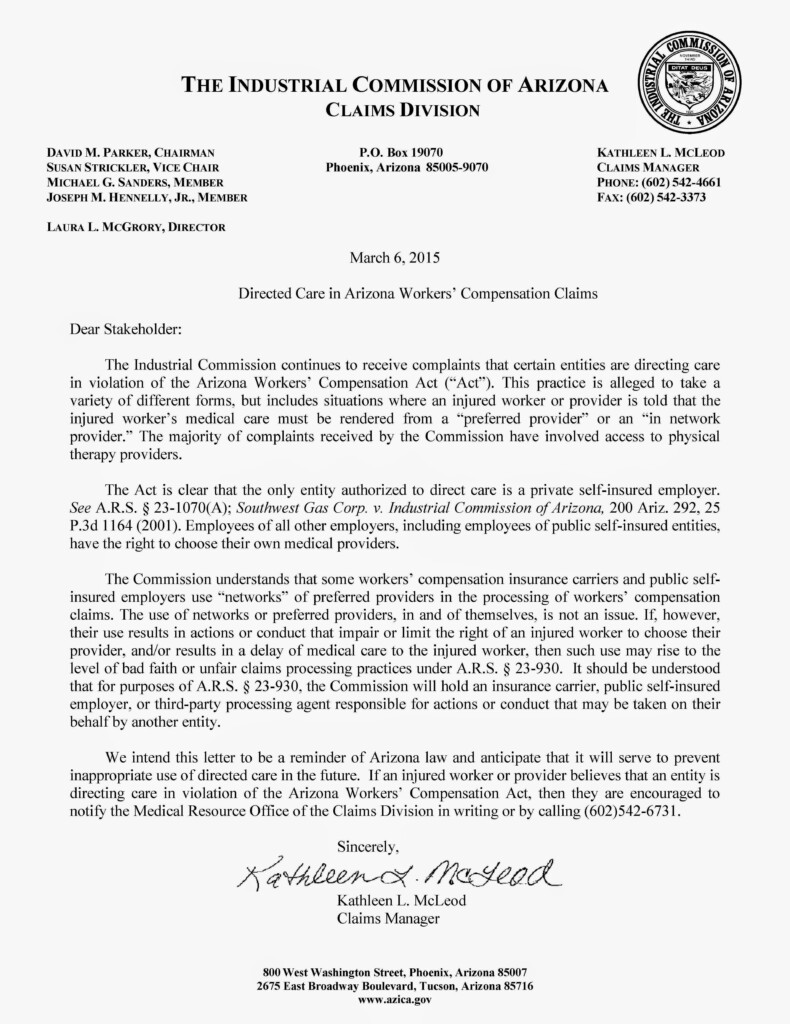 Workers Comp Letter MitzieHunter