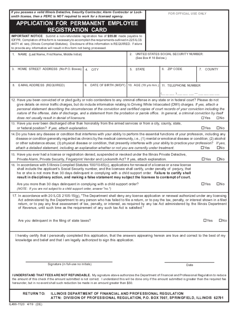 2019 2023 Form IL DPR PERC Fill Online Printable Fillable Blank 