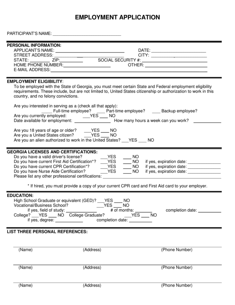 Blank Employment Application Form Sample Templates At 50 Free 