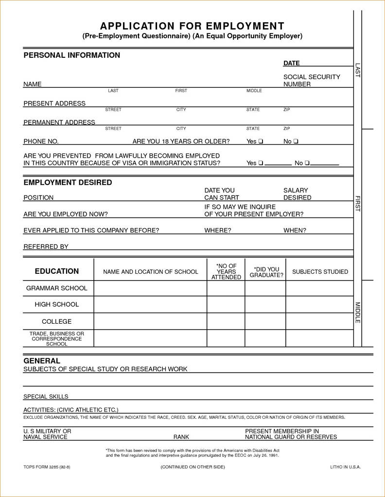 Eeoc Employment Application Forms Lovely Free Sample Employment