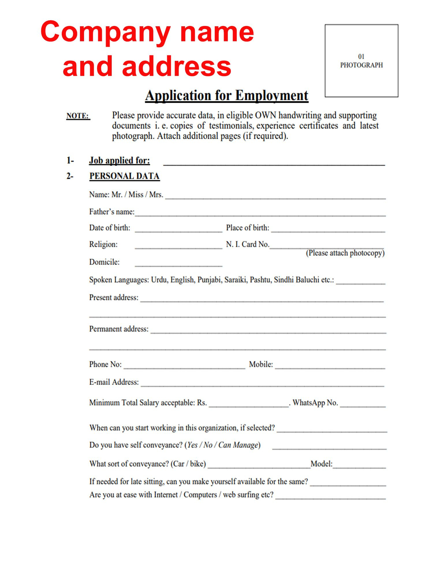 Employee Application Form Malaysia KoltenabbWaller