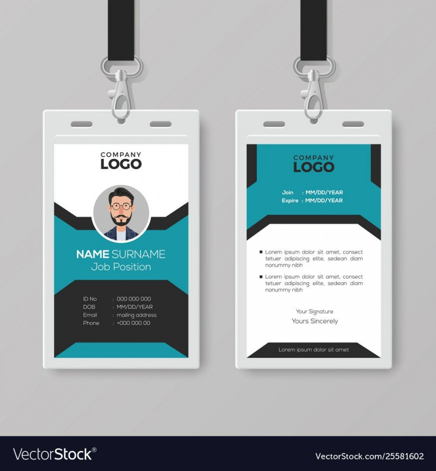 Employee Id Card Template Free Addictionary