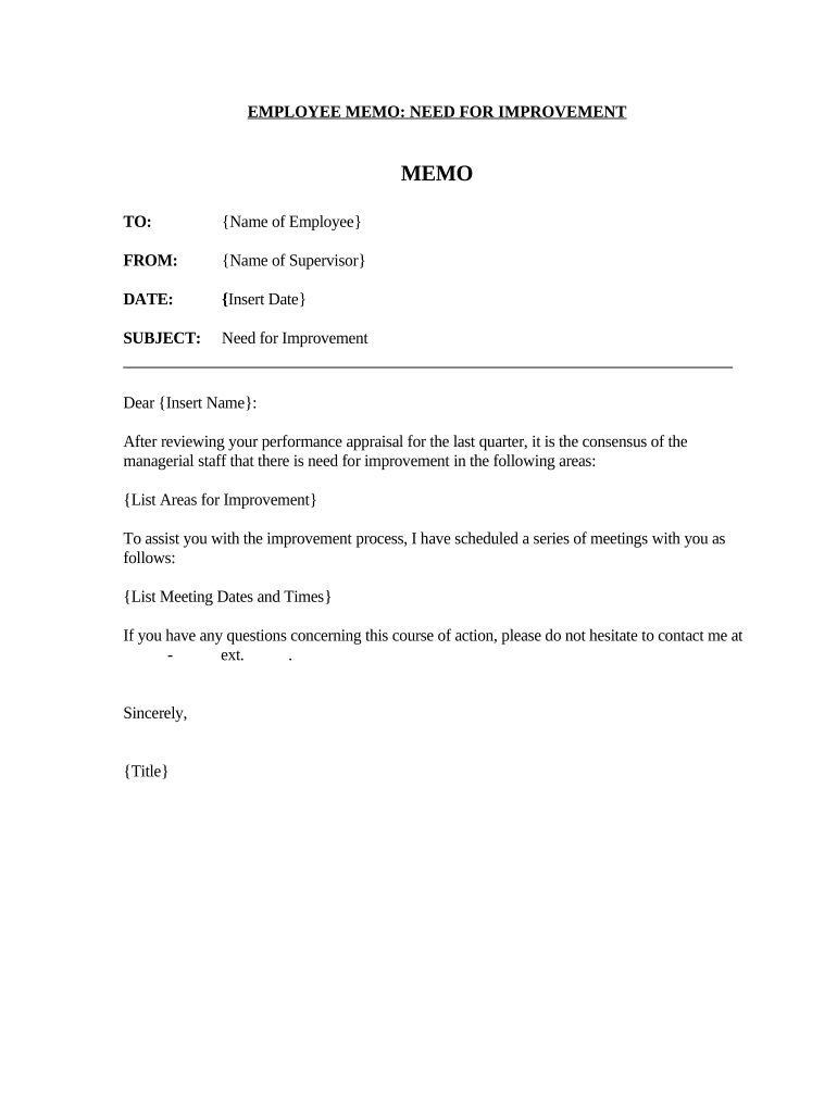 Employee Memo Doc Template PdfFiller