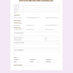 Employee Record Web Counselling Template Google Docs Word Apple