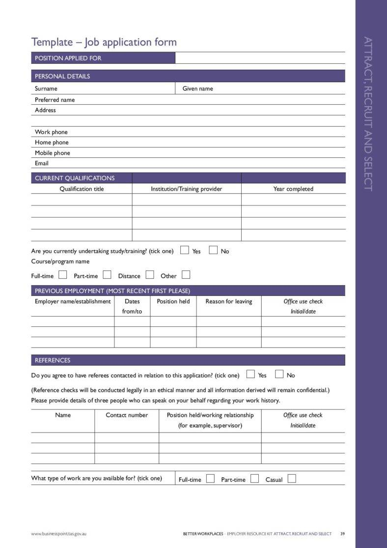 Employment Applications Template Financial Report