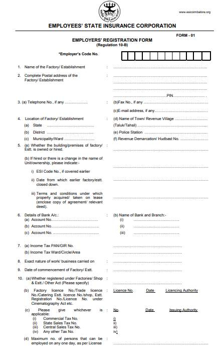 Esic Employee Registration Form 2022 2023 EduVark