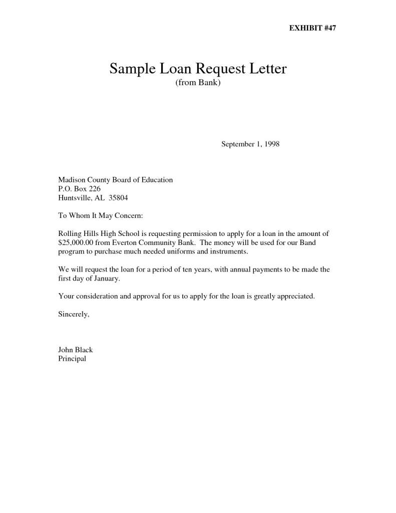 Formatting Loan Application Letter Template Business Format